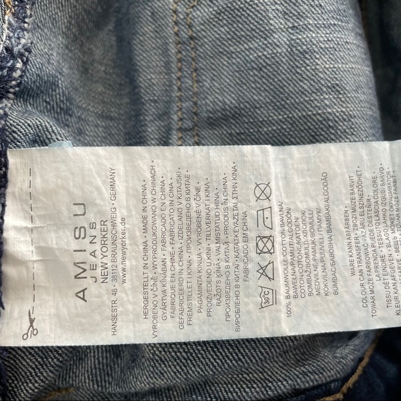 AMISU destroyed denim mini skirt size small - Picture 5 of 5